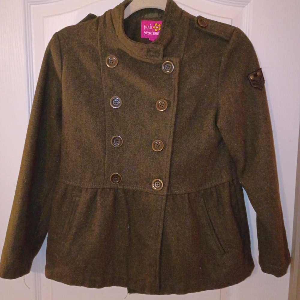 Pink Platinum Olive Pea Coat